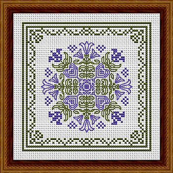 July Hearts Square With Bellflowers-Happiness Is Heartmade-