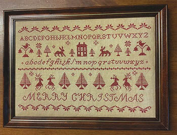 Christmas Redwork Sampler-Frog Cottage Designs-