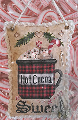 Christmas Mug (w/ 2 bells & candy cane charm)-Fairy Wool In The Wood-