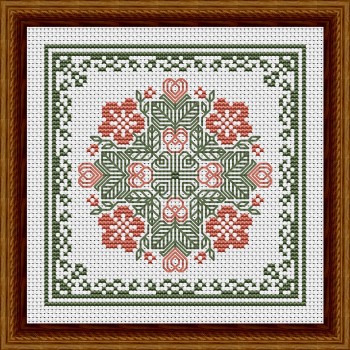 November Hearts Square With Pansies-Happiness Is Heartmade-