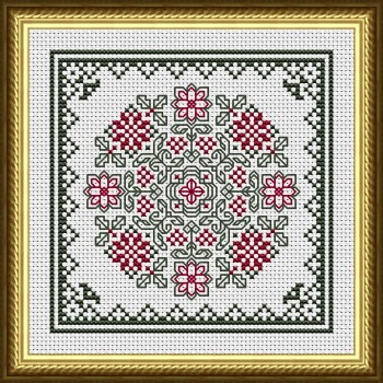 December Hearts Square With Poinsettias-Happiness Is Heartmade-