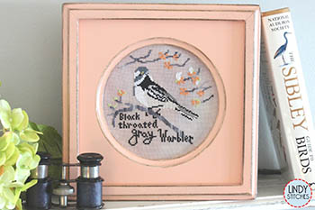 Black Throated Gray Warbler-Lindy Stitches-