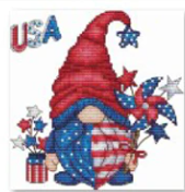 Patriotic Gnome Magnet-Les Petites Croix De Lucie-