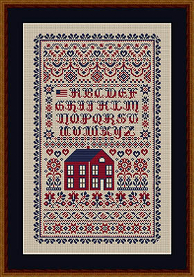 Red House Patriotic Sampler-Happiness Is Heartmade-