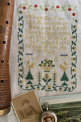 J.C. 1845 Reproduction Sampler-Darling & Whimsy Designs-