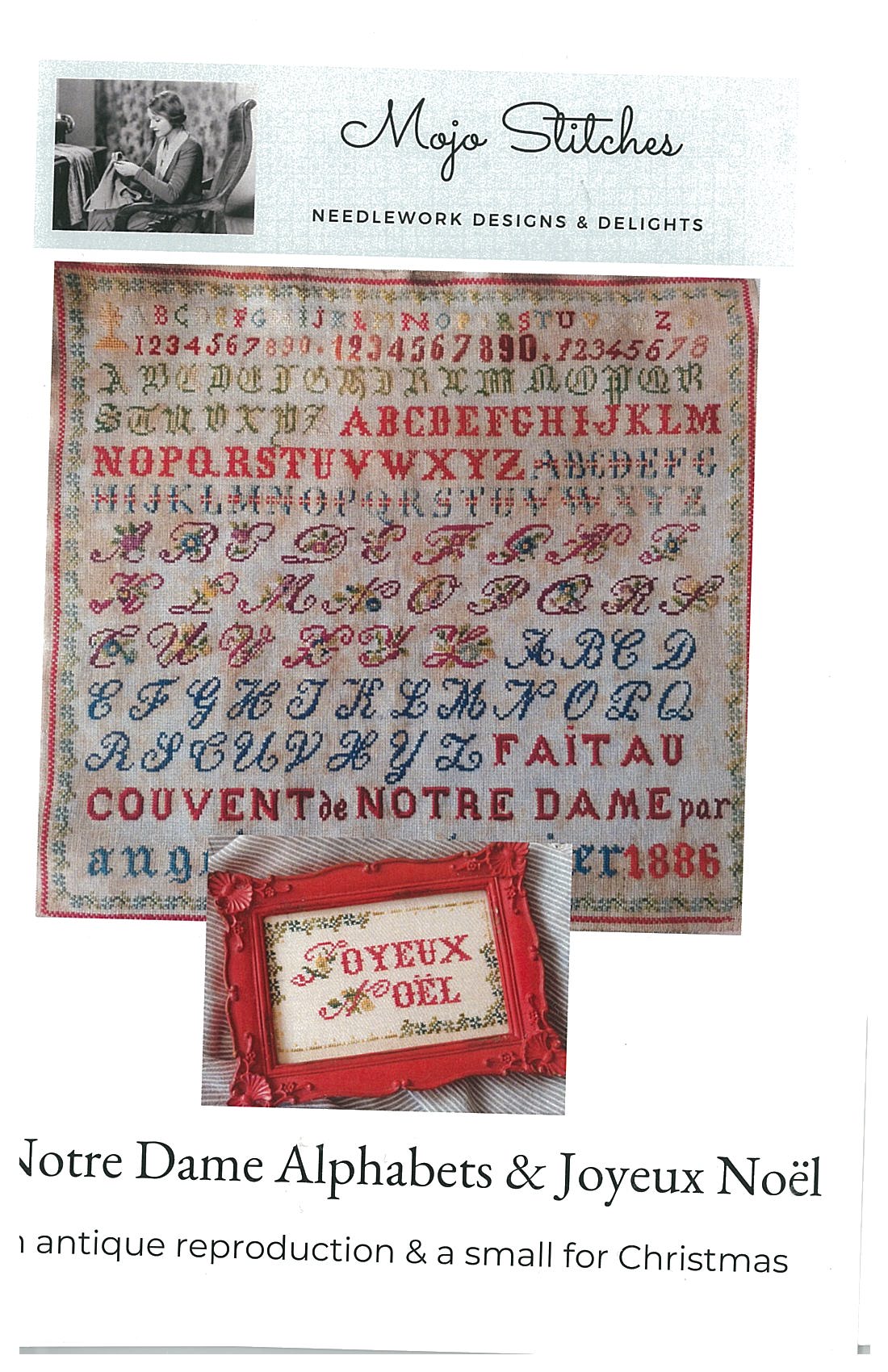 Notre Dame Alphabets & Joyeux Noel-Mojo Stitches-