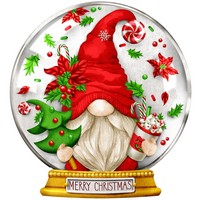 Snow Globe Christmas Gnome Magnet-Les Petites Croix De Lucie-