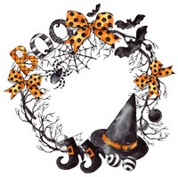 Halloween Wreath Magnet-Les Petites Croix De Lucie-