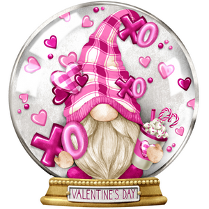 Snow Globe Valentine Gnome Magnet-Les Petites Croix De Lucie-