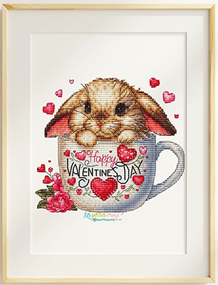 Happy Valentine's Day (Rabbit in Teacup)-Les Petites Croix De Lucie-