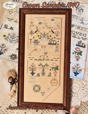 Crown Sampler 1840 Reproduction Adaptation-Jeannette Douglas Designs-