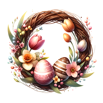 Easter Wreath Magnet-Les Petites Croix De Lucie-