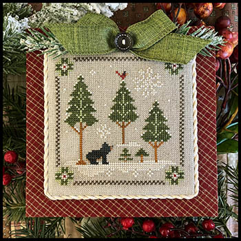 Log Cabin #4-In The Woods Bear-Little House Needleworks-