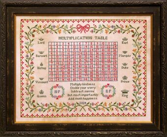 Multiply Kindness-A Multiplication Table Sampler-Hands Across The Sea Samplers-