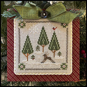 Log Cabin #6-In The Woods Deer-Little House Needleworks-