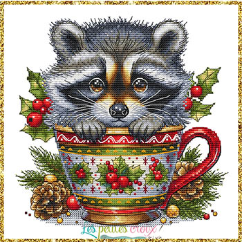 Christmas Animal Cup Raccoon-Les Petites Croix De Lucie-