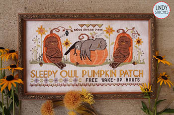 Sleepy Owl Pumpkin Patch-Lindy Stitches-