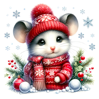 Christmas Mouse 2024 Magnet-Les Petites Croix De Lucie-