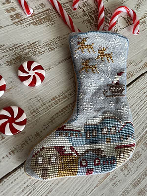 Santa In The Sky Stocking-Romy's Creations-