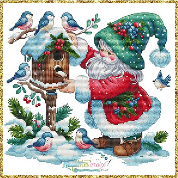 Christmas Father And Birds-Les Petites Croix De Lucie-