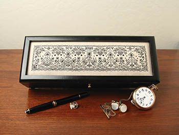 Gentleman's Blackwork Treasure Box-Sweetheart Tree-