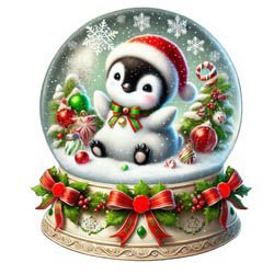 Christmas Penguin Snowball Magnet-Les Petites Croix De Lucie-