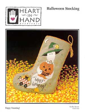 Halloweeen Stocking-Happy Haunting-Heart In Hand Needleart-