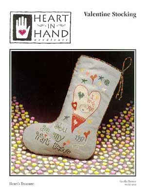 Valentine Stocking-Heart's Treasure-Heart In Hand Needleart-