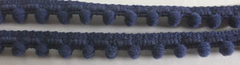 Miguel's Navy Mini Pom Pom (1 yard)-Dames Of The Needle-