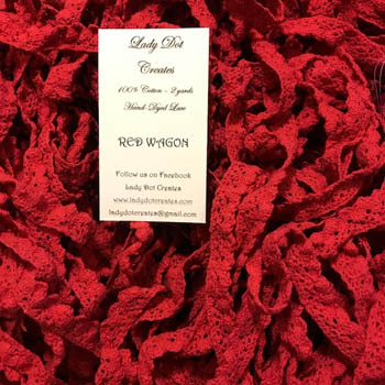 Red Wagon Lace (2 yards)-Lady Dot Creates-