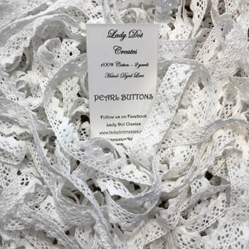 Pearl Buttons Lace (2 yards)-Lady Dot Creates-