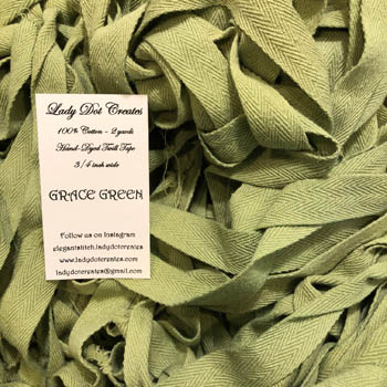 Grace Green 3/4" Twill Tape (2 yards)-Lady Dot Creates-