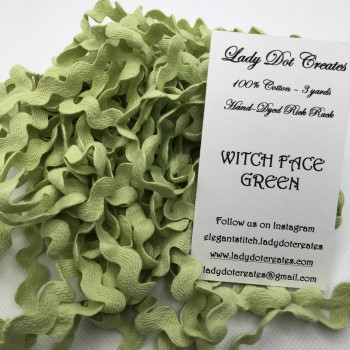 Witch Face Green 1/2 Rick Rack (3 yards)-Lady Dot Creates-